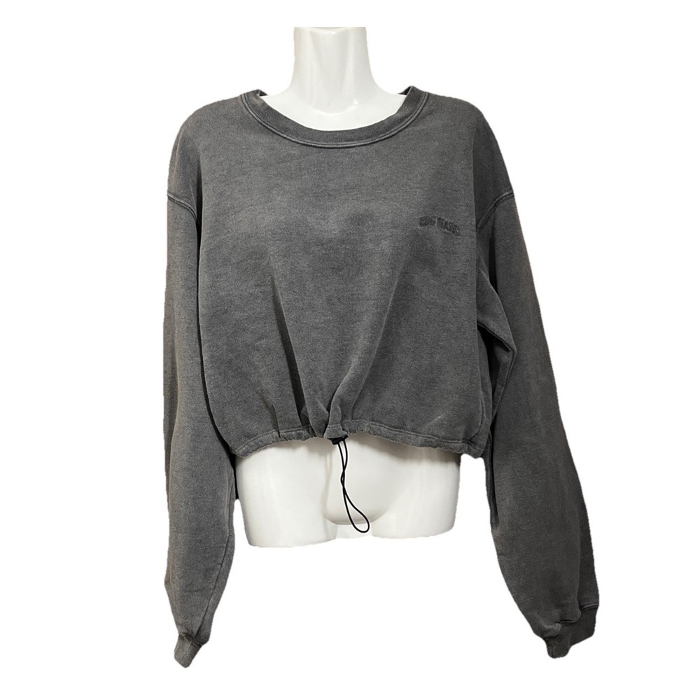 Urban Outfitters BDG Cropped Sweatshirt Goth Gorpcore‎ Dark Mystical L Acid Wash